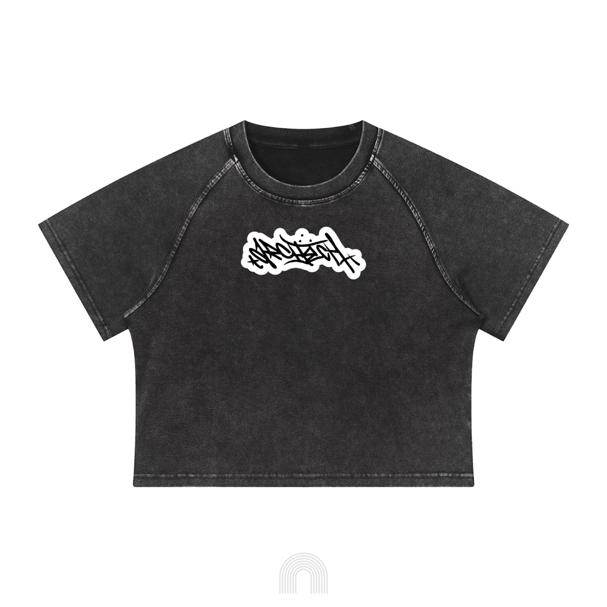 Women's Graffiti Crop Top (Black)