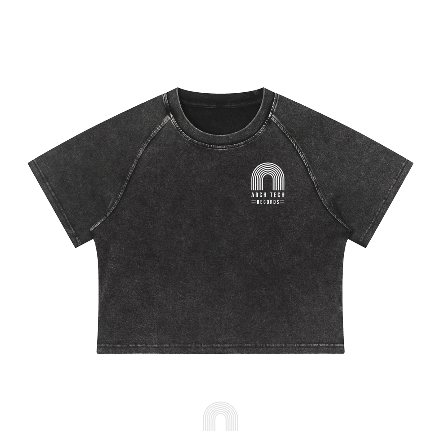 Women's Acid Wash Crop Top (Black)