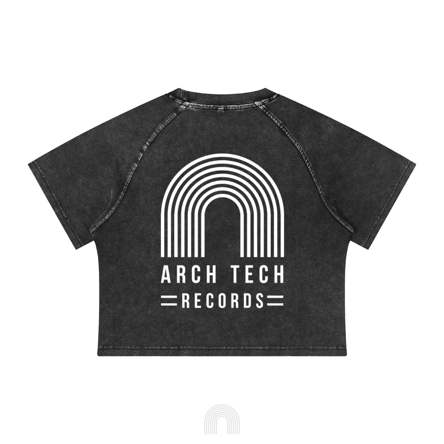 Women's Acid Wash Crop Top (Black)