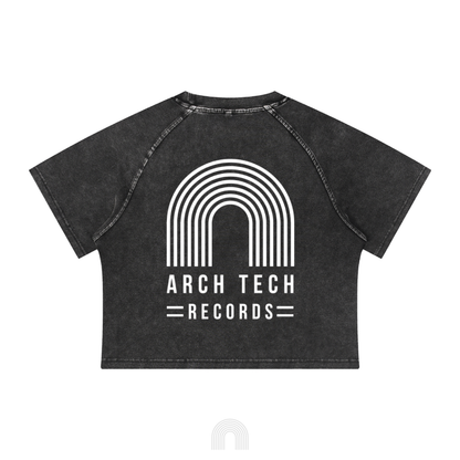 Women's Acid Wash Crop Top (Black)