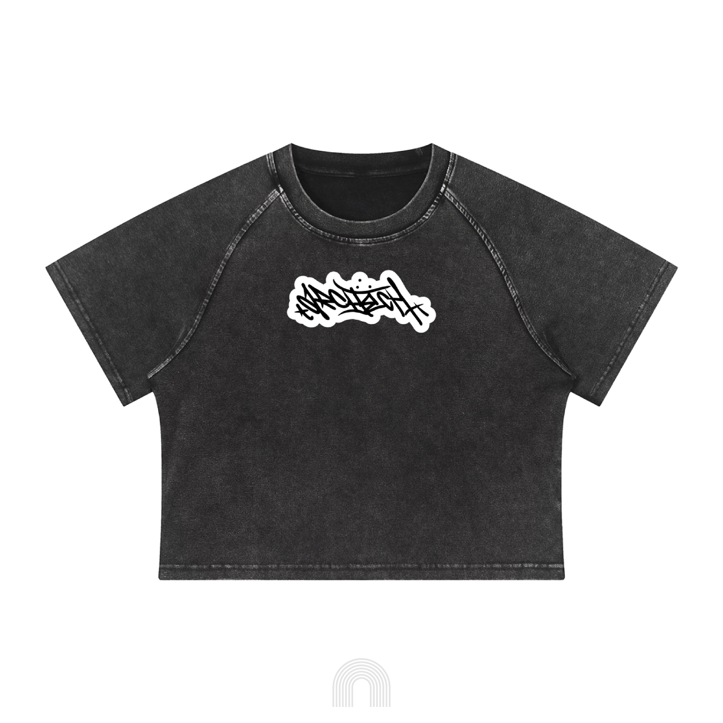Women's Graffiti Crop Top (Black)