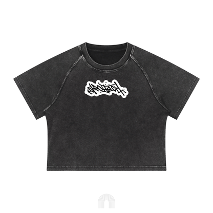 Women's Graffiti Crop Top (Black)