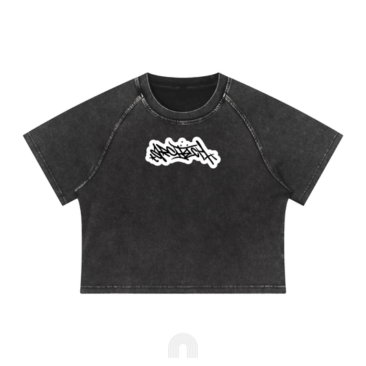Women's Graffiti Crop Top (Black)