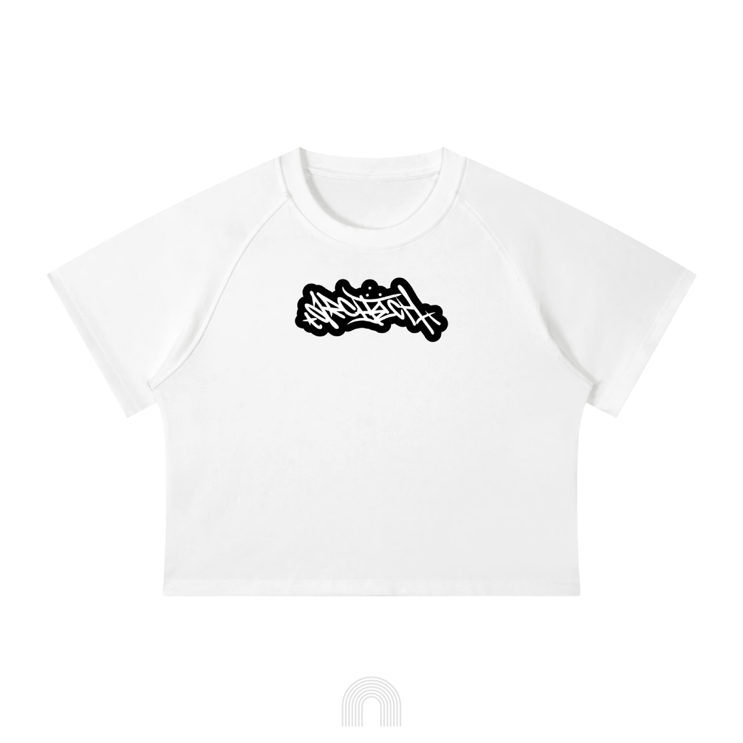 Women's Graffiti Crop Top (White)
