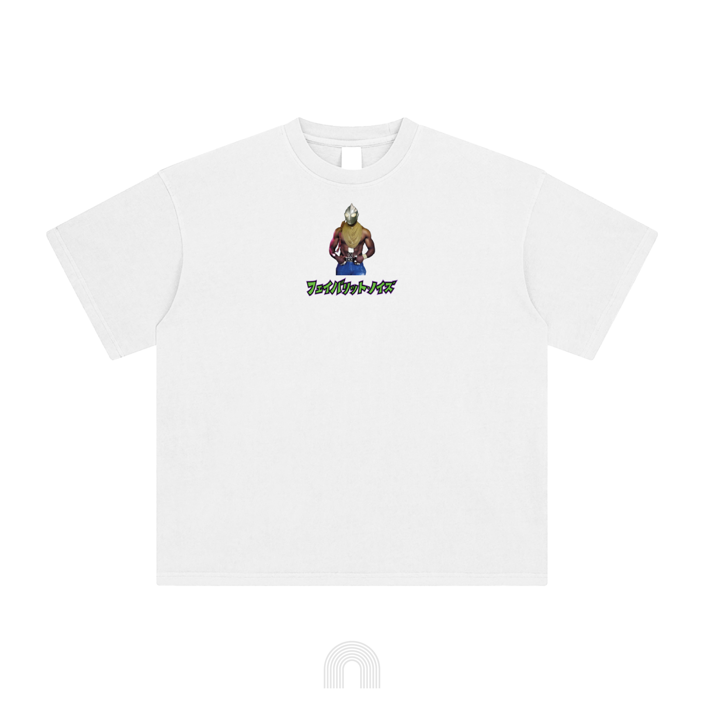 White t-shirt with Lord Anzu's Favorite Noise cover design