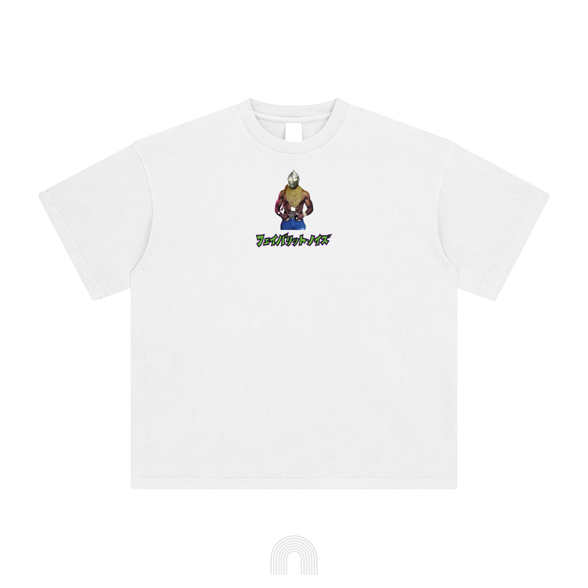 White t-shirt with Lord Anzu's Favorite Noise cover design