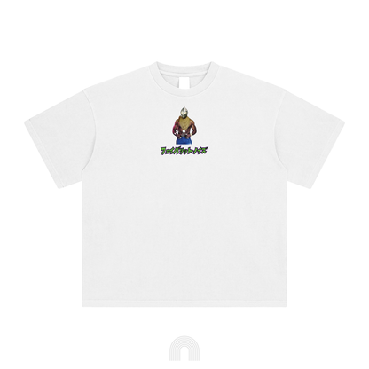 White t-shirt with Lord Anzu's Favorite Noise cover design